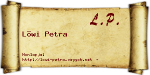 Löwi Petra névjegykártya